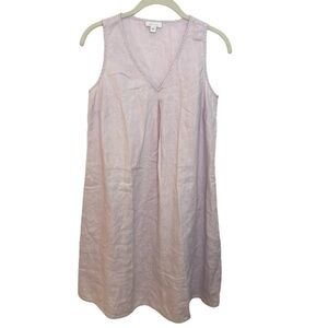 J Jill Love Linen Dress Sleeveless Short Shift Swing XS Purple Beachy Flowy